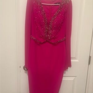 Elegant Pink Embellished Dress